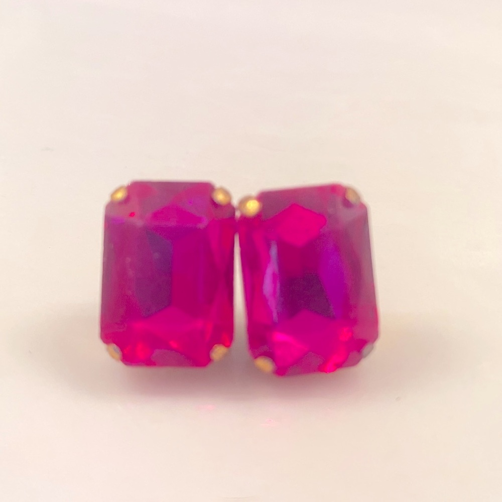 Handmade pink gemstone earrings!